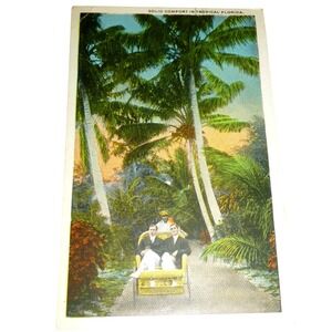 Vintage 1923 Florida Postcard Solid Comfort Rickshaw Gainesville FL White Border
